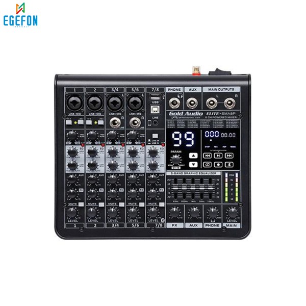 Gold Audio ELITE-SMA 8P Model 8 Kanal Profesyonel Power Mikser