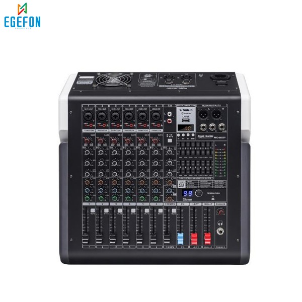 Gold Audio PRO-M808P Model Profesyonel Power Mikser Mp3 çalar, USB kayıt, Bluetooth