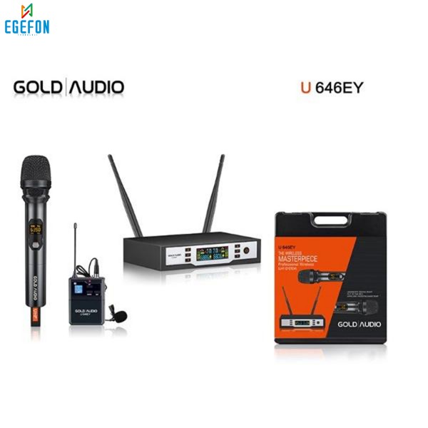Gold Audio U 646 EY Model El+Yaka Mikrofonlu UHF, Şebekesiz Telsiz Mikrofon