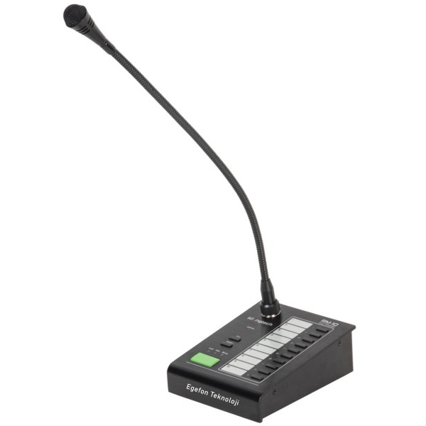 Klangmeister RM-10 Model 10 Bölge Kontrollü Mikrofon Ünitesi Acil Anons Sistemi