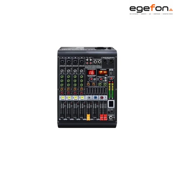 Machtig MCPC 4 Kanal 700W-4Ω 4 Mikrofon Girişli 99 DSP 7 Band EQ Bluetooth USB Kayıt 48V Phantom Stereo Power Mikser