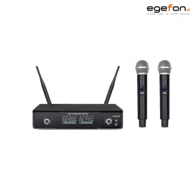 Machtig EU2100EE Model 50 Kanal UHF 550-610MHz LCD Dijital Ekranlı Profesyonel Çift El Kablosuz Mikrofon Sistemi
