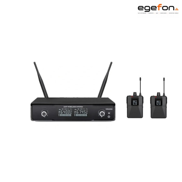 Machtig EU2100YY 50 Kanal UHF 550-610MHz LCD Dijital Ekranlı Çift Yaka Kablosuz Mikrofon Seti