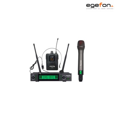 Machtig EU2100EE Model 50 Kanal UHF 550-610MHz LCD Dijital Ekranlı Profesyonel Çift El Kablosuz Telsiz Mikrofon Sistemi