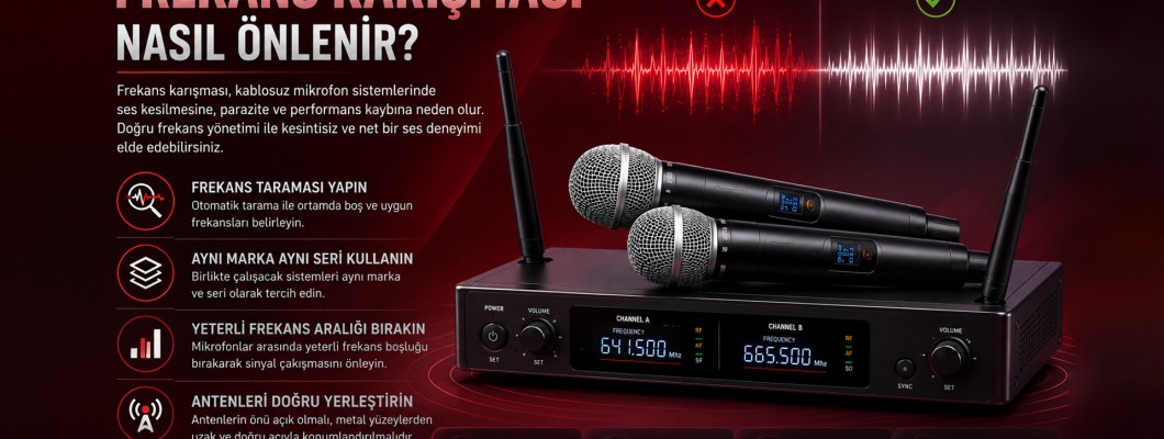 Kablosuz Telsiz Mikrofonlarda Frekans Karışması Nasıl Önlenir? Kablosuz Telsiz Mikrofonlarda Frekans Karışması Nasıl Önlenir?