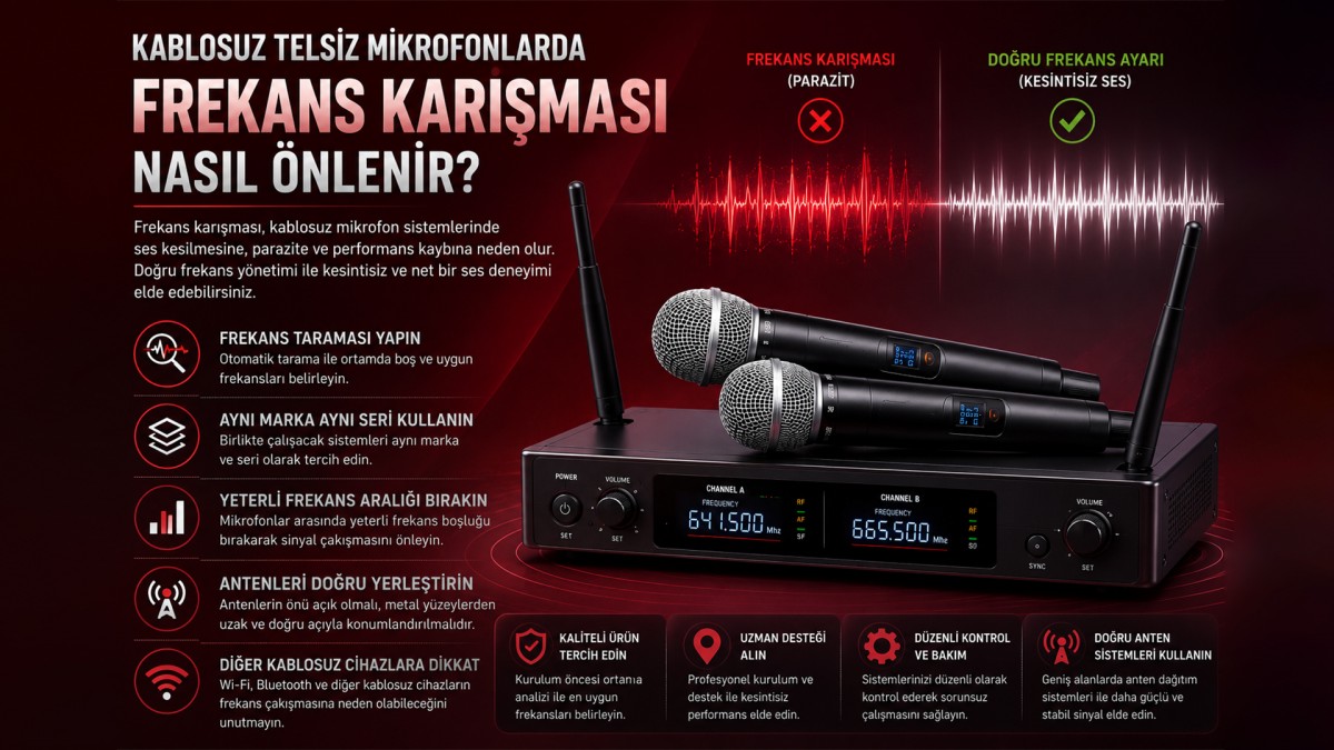 Kablosuz Telsiz Mikrofonlarda Frekans Karışması Nasıl Önlenir?