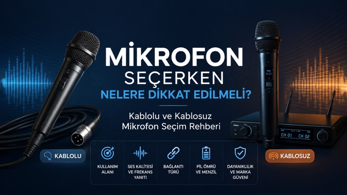 Mikrofon Seçerken Nelere Dikkat Edilmeli? Kablolu ve Kablosuz Mikrofon Seçim Rehberi
