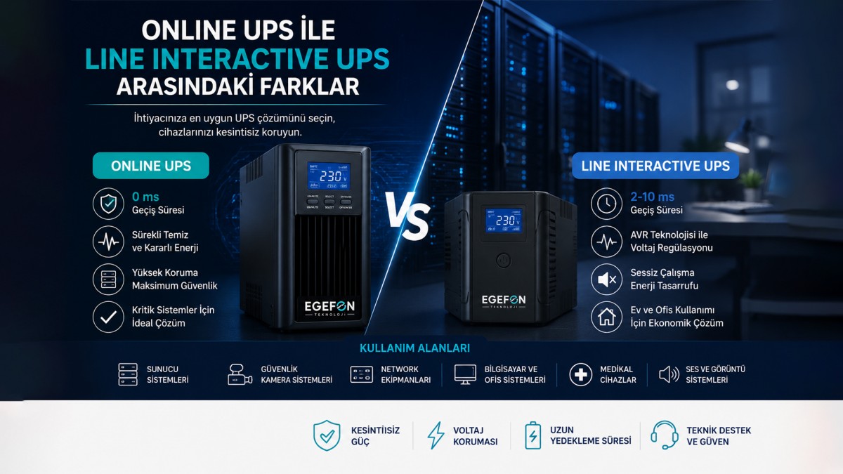 Online UPS ile Line Interactive UPS Arasındaki Farklar