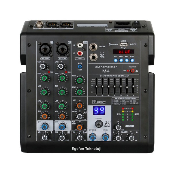Klangmeister M4 Seri Home Stüdyo Deck Mikser BT/USB/REC