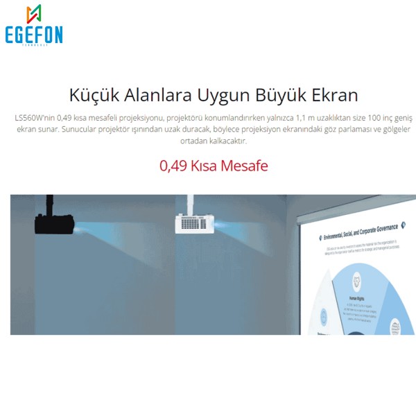 Viewsonic LS560W Model LED Kısa Mesafe Projeksiyon Cihazı