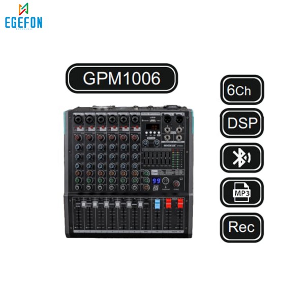 Machtig GPM1006 Model Home Stüdyo Power Mikser Mp3 çalar, USB kayıt, Bluetooth