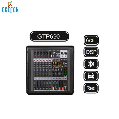 Globe Acoustic GTP690 Model Home Stüdyo Power Mikser Mp3 çalar, USB kayıt, Bluetooth