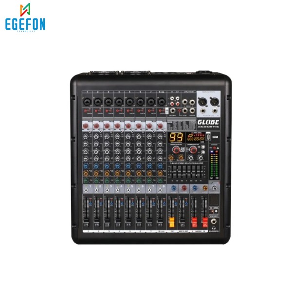 Globe Acoustic GTP890 Model Profesyonel Power Mikser Mp3 çalar, USB kayıt, Bluetooth