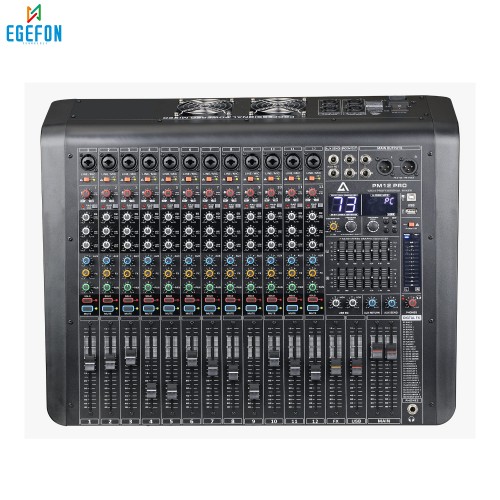 Klangmeister PM-12 PRO Model Profesyonel Power Mikser Mp3 çalar, USB kayıt, Bluetooth