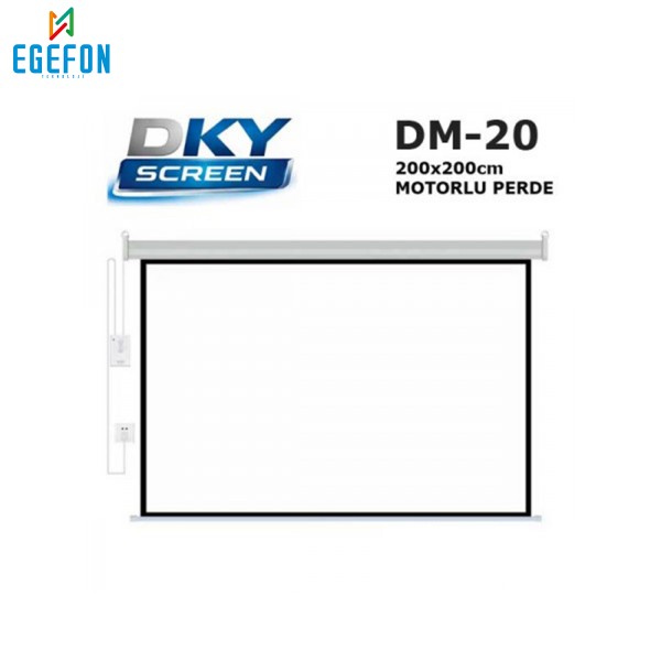 Dkyscreen DM-20 Model Motorlu Projeksiyon Perdesi (200x200cm)