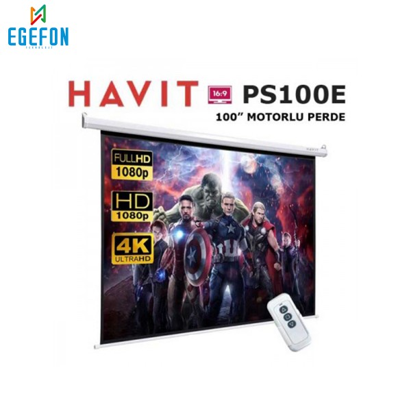 HAVIT PS100E Model Motorlu Projeksiyon Perdesi 100 inch
