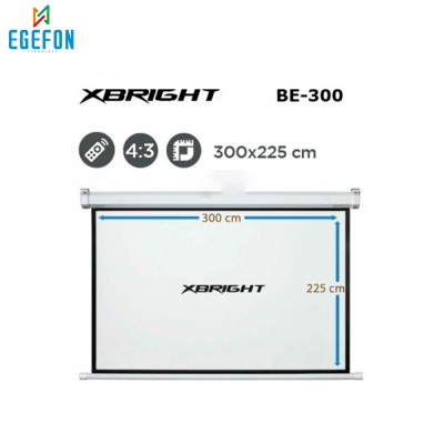 Xbright BE-300 Model Motorlu Projeksiyon Perdesi (300x225cm)