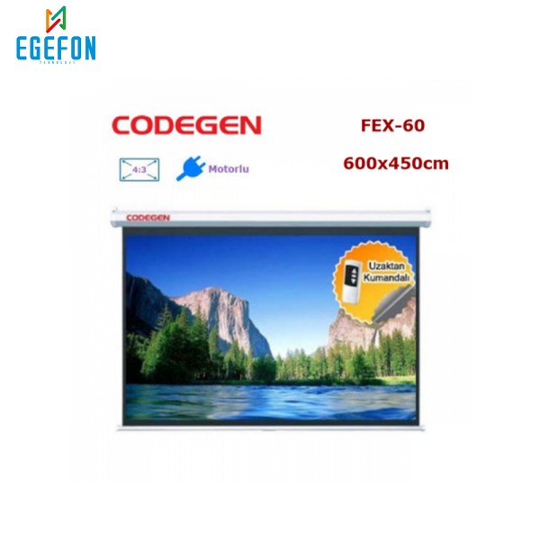 Codegen FEX-60 Model Motorlu Projeksiyon Perdesi (600x450cm) Codegen FEX-60 Model Motorlu Projeksiyon Perdesi (600x450cm)