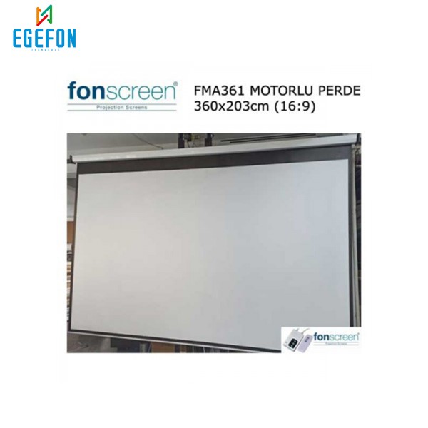 Fonscreen FMA361Model 360x203cm Motorlu Projeksiyon Perdesi