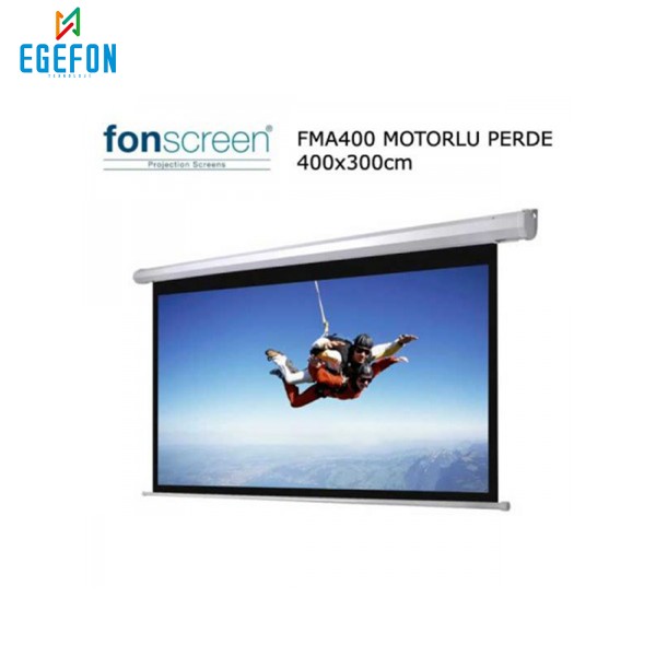 Fonscreen FMA400 Model 400x300cm Motorlu Projeksiyon Perdesi