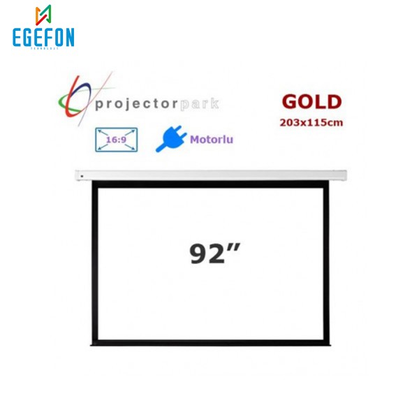 Projectorpark Gold Motorlu Projeksiyon Perdesi (203x115cm)