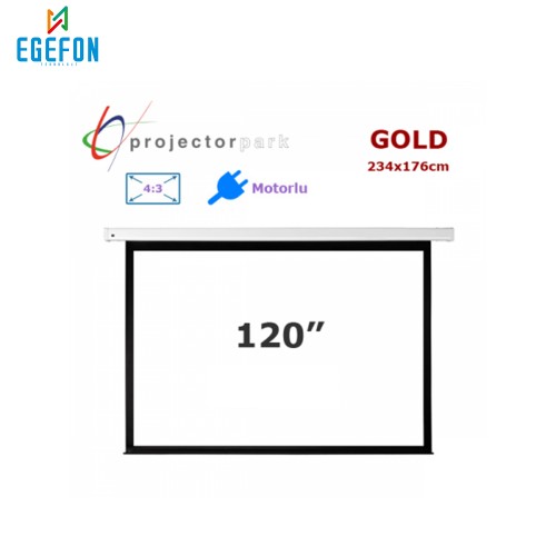 Projectorpark Gold Motorlu Projeksiyon Perdesi (234x176cm)