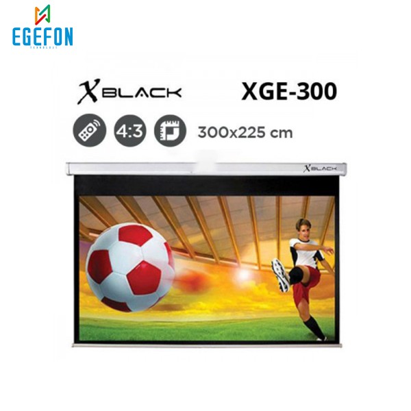 Xblack XGE-300 Model Motorlu Projeksiyon Perdesi (300x225cm)