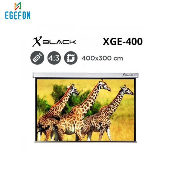 Xblack XGE-400 Model Motorlu Projeksiyon Perdesi (400x300cm)