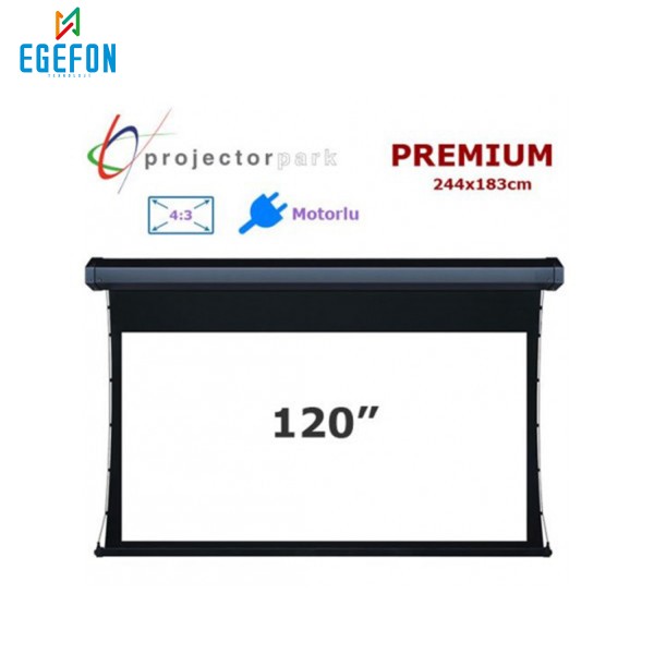 Projectorpark Premium Motorlu Projeksiyon Perdesi (244x183cm)