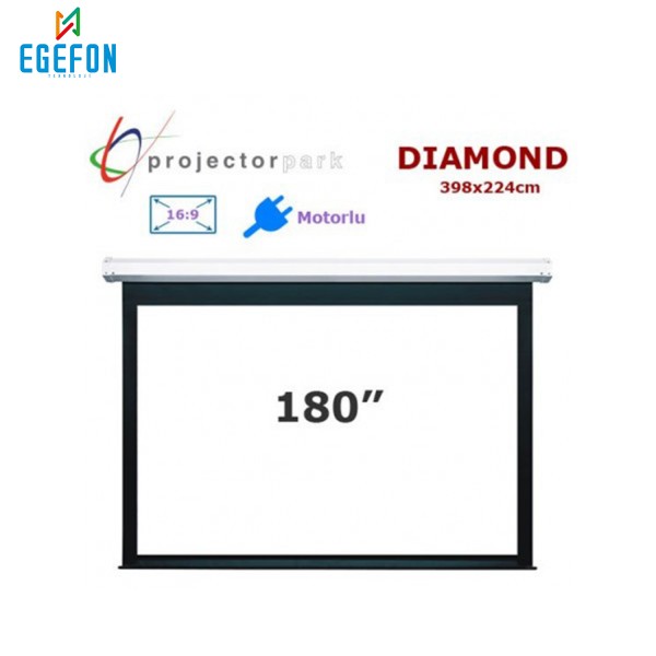 Projectorpark Diamond Motorlu Projeksiyon Perdesi (398x224cm)