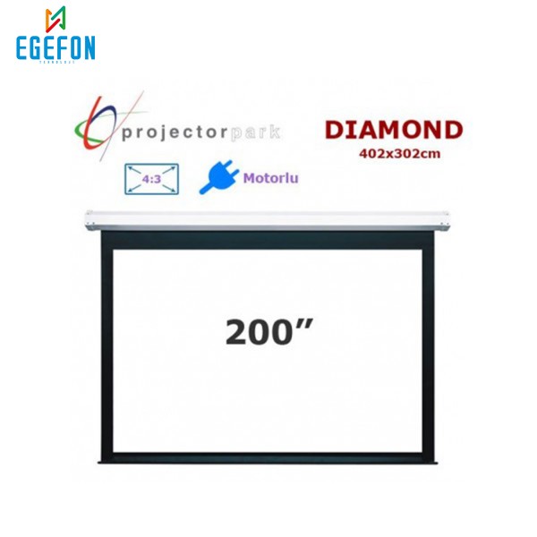 Projectorpark Diamond Motorlu Projeksiyon Perdesi (402x302cm)