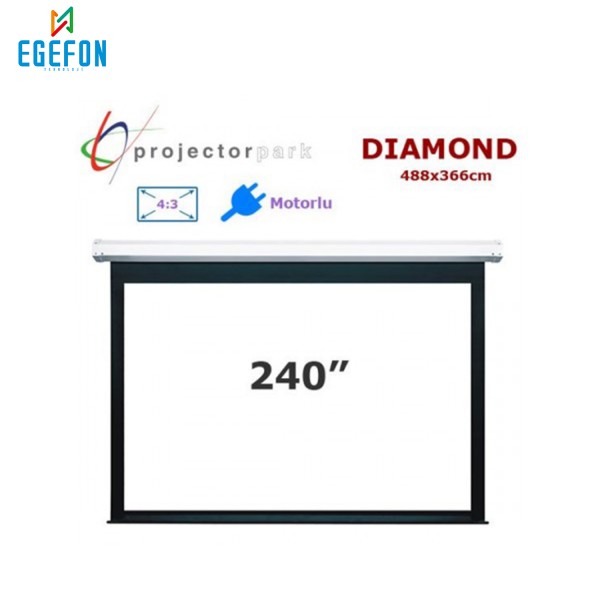 Projectorpark Diamond Motorlu Projeksiyon Perdesi (488x366cm)