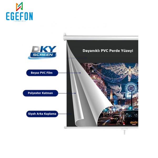 DKYSCREEN DS-20 Model Storlu Projeksiyon Perdesi (200x200cm)