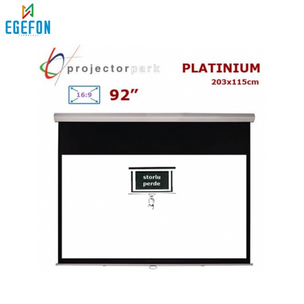Projectorpark Platinium Storlu Projeksiyon Perdesi (203x115cm)