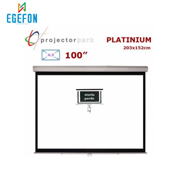 Projectorpark Platinium Storlu Projeksiyon Perdesi (203x152cm)