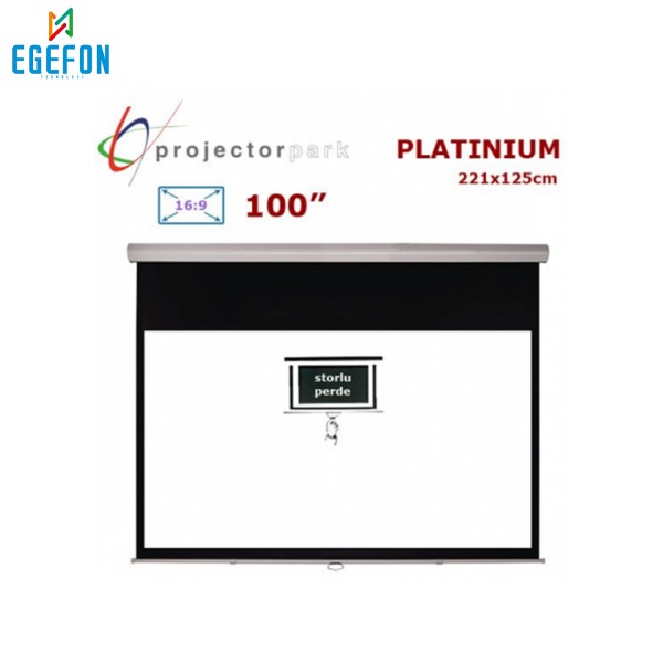 Projectorpark Platinium Storlu Projeksiyon Perdesi (221x125cm)