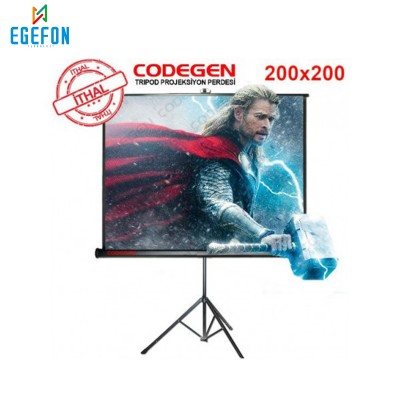 Codegen TX-20 Model Tripod Projeksiyon Perdesi (200x200cm)