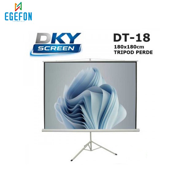 Dkyscreen DT-18 Model Tripod Ayaklı Projeksiyon Perdesi (180x180cm)