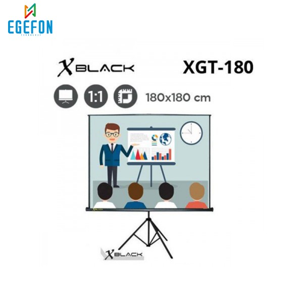 Xblack XGT-180 Model Tripod Projeksiyon Perdesi (180x180cm)