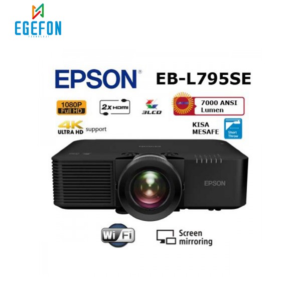 Epson EB-L795SE Model Full HD Lazer Kısa Mesafe Projeksiyon Cihazı
