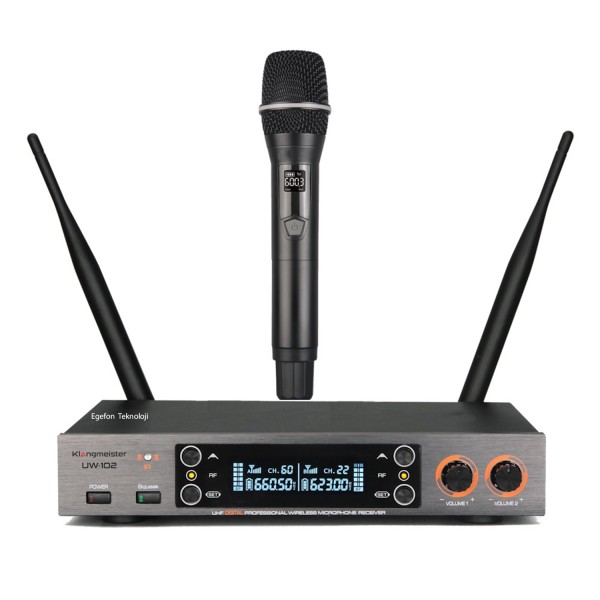 Klangmeister UW-102E Model Şebekesiz Mini Telsiz Mikrofon