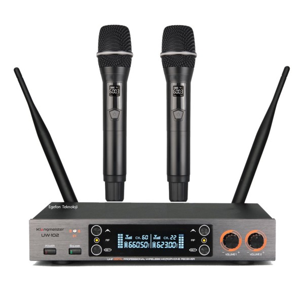 Klangmeister UW-102EE Model Şebekesiz Mini Telsiz Mikrofon