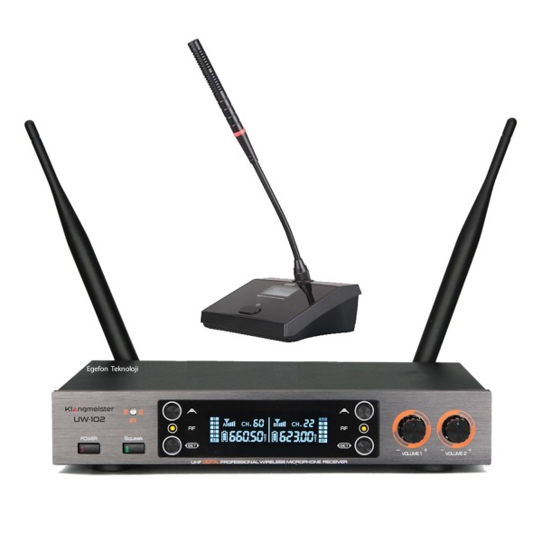 Klangmeister UW-102M Model Şebekesiz Mini Telsiz Mikrofon