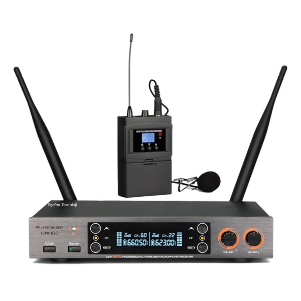 Klangmeister UW-102Y Model Şebekesiz Mini Telsiz Mikrofon